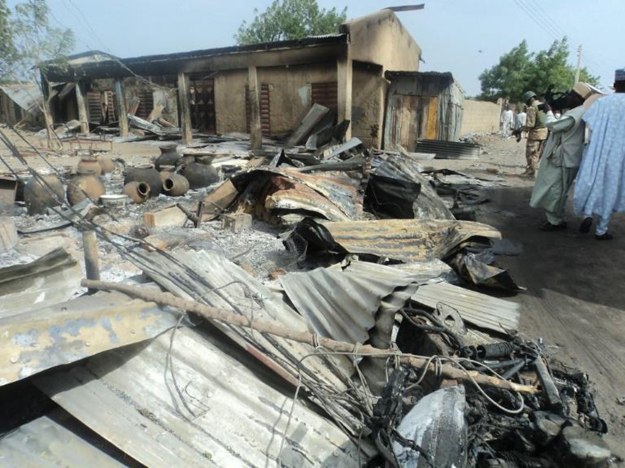 Une précédente attaque à Mafa, au Nigeria, le 2 mars 2014. © Stringer / AFP