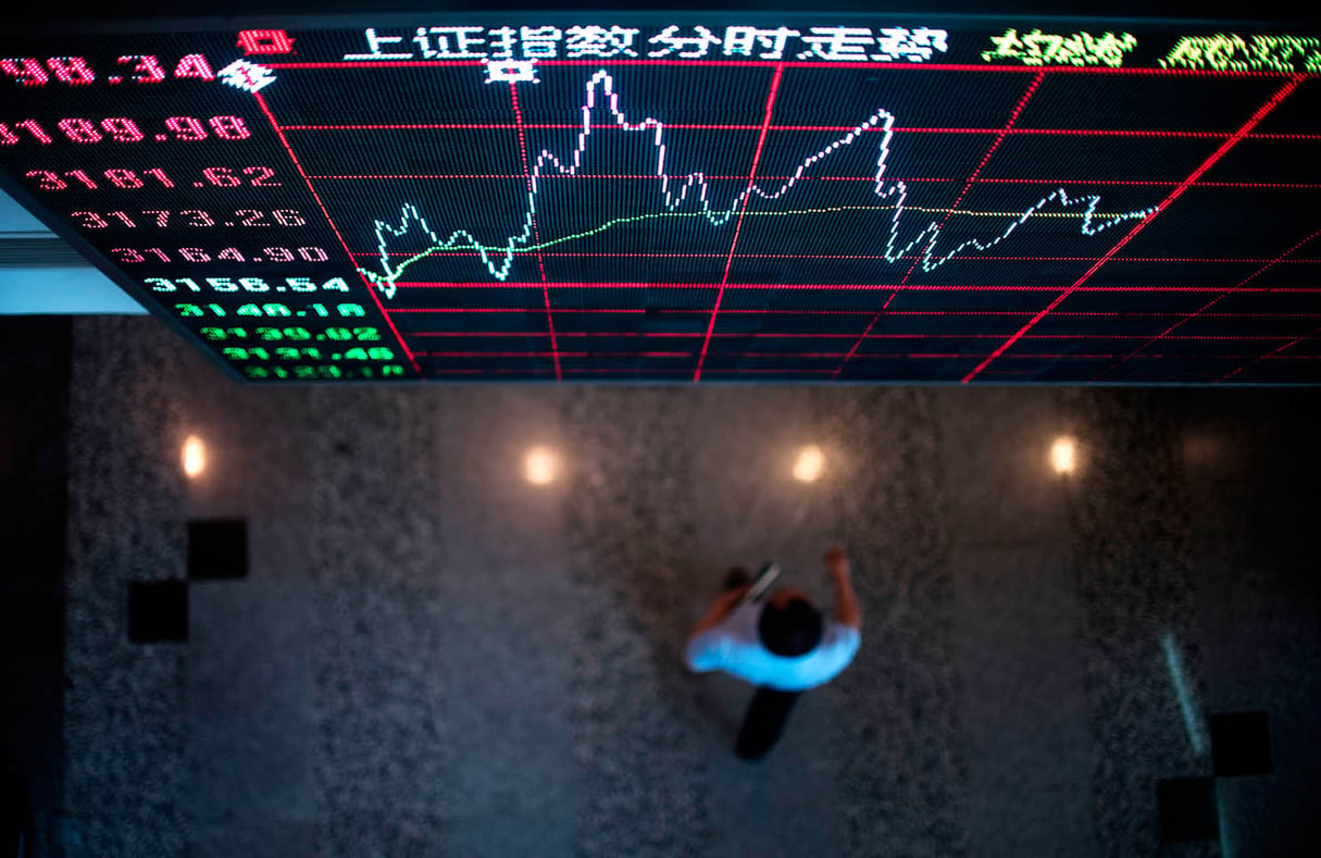 Évolution des cours à la Boursede Shanghai, le 22 septembre 2015. © JOHANNES EISELE/AFP