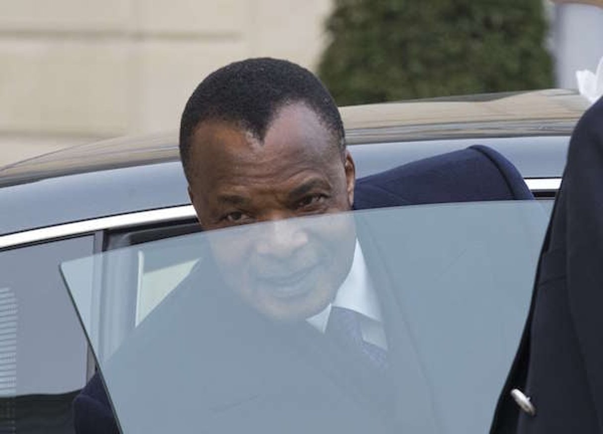 Le président congolais, Denis Sassou Nguesso, palais de l’Elysée, à Paris en France, le 8 avril 2013. © Jacques Brinon/AP/SIPA