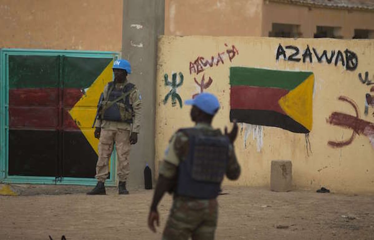 Des Casques bleus à Kidal, dans le nord du Mali, le 27 juillet 2013. © Rebecca Blackwell/AP/SIPA