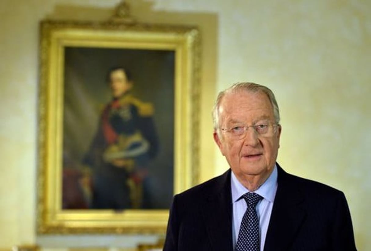 Le roi Albert II lors de l’allocution télévisée où il a annoncé son abdication, le 3 juillet 2013. © Eric Lalmand/AFP