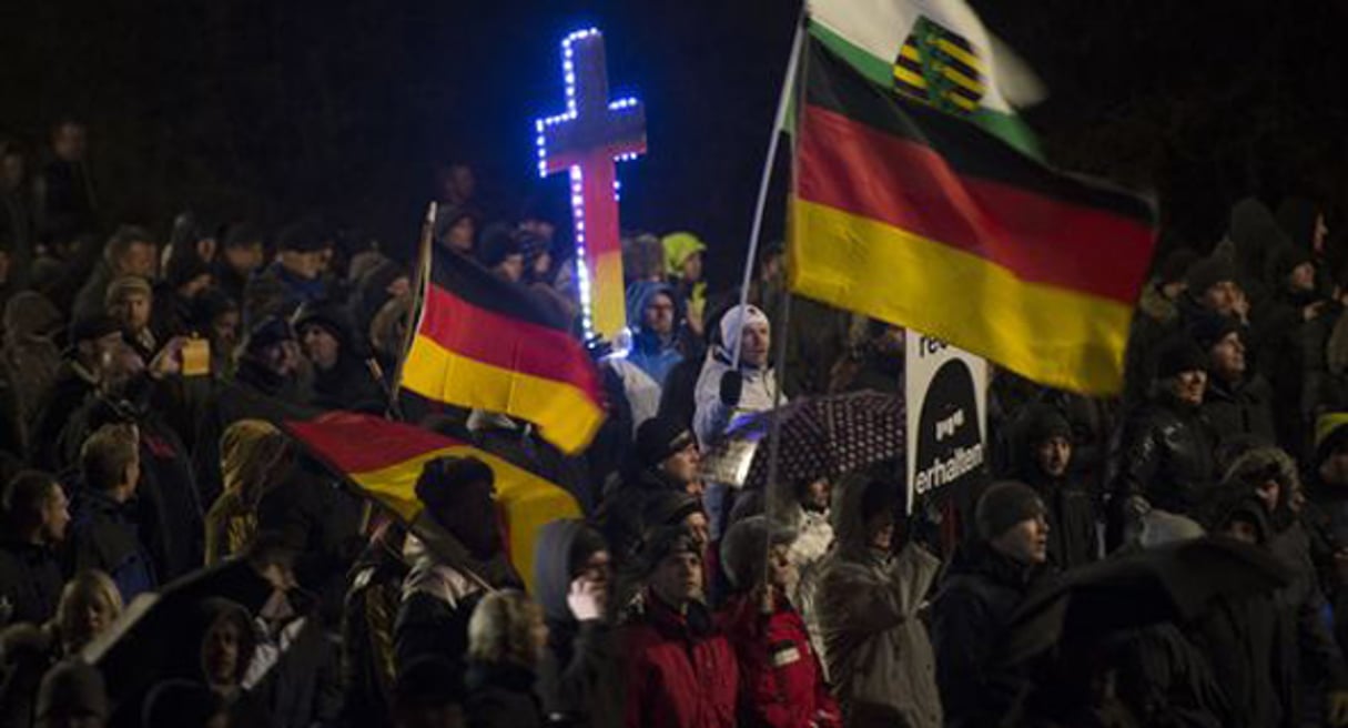 Des manifestants de Pegida à Dresde, le 5 janvier 2016 © Robert Michael/AFP