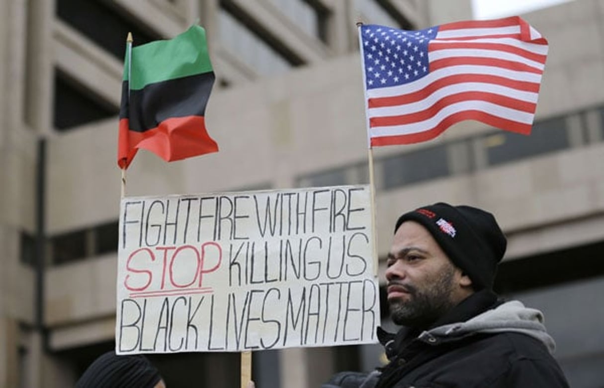 Manifestation contre les violences policières le 29 décembre  2015 à Cleveland. © Tony Dejak/AP/SIPA