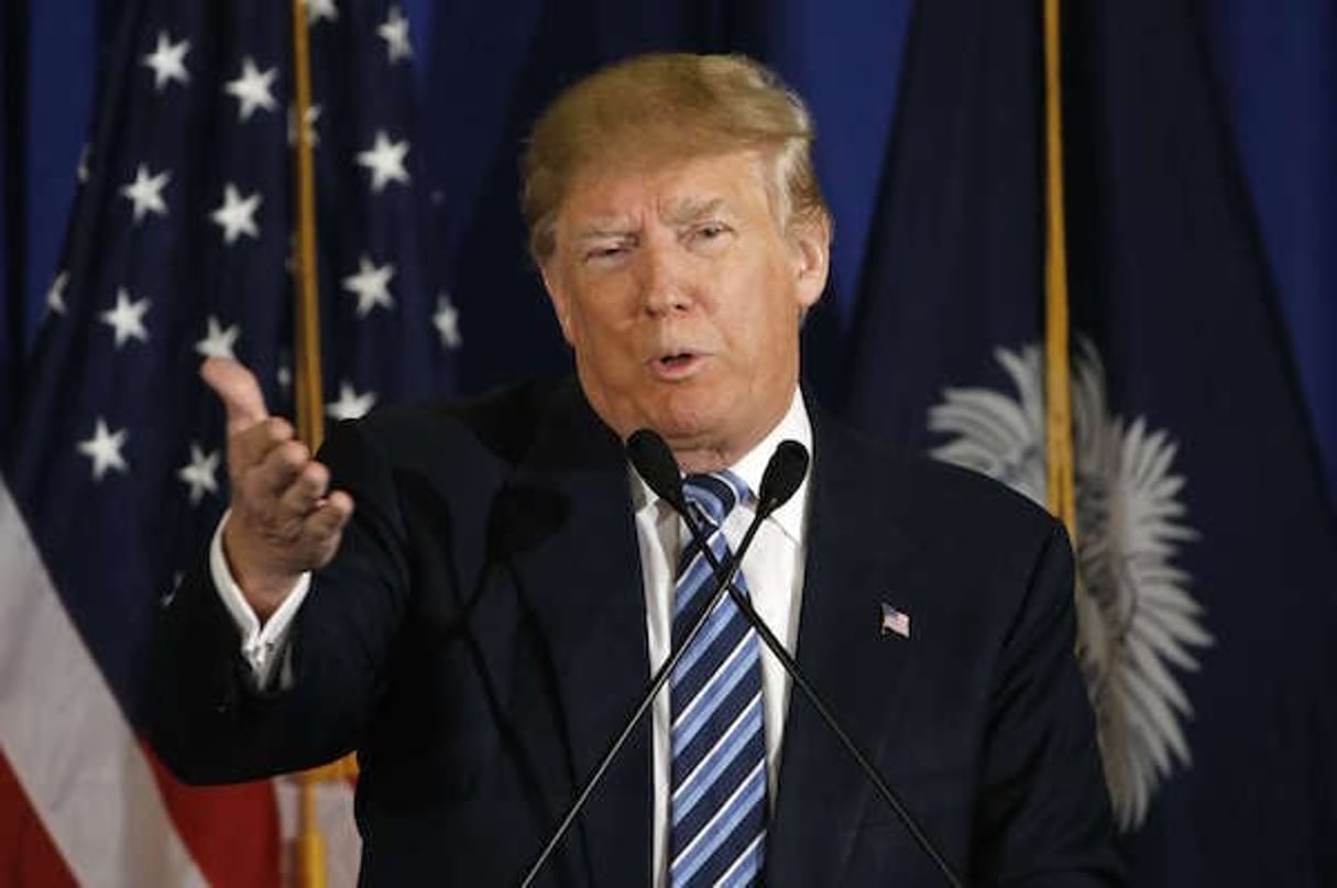 Le candidat républicain Donald Trump, à Kiawah island, sur la côte atlantique des Etats-Unis, le 18 février 2016. © Matt Rourke/AP/SIPA