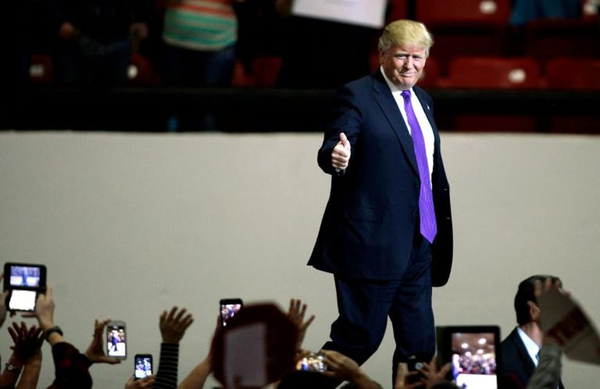 Le candidat républicain Donald Trump lors d’un meeting à Las Vegas (Nevada) aux Etats-Unis, le 22 février 2016. © John GURZINSKI/AFP