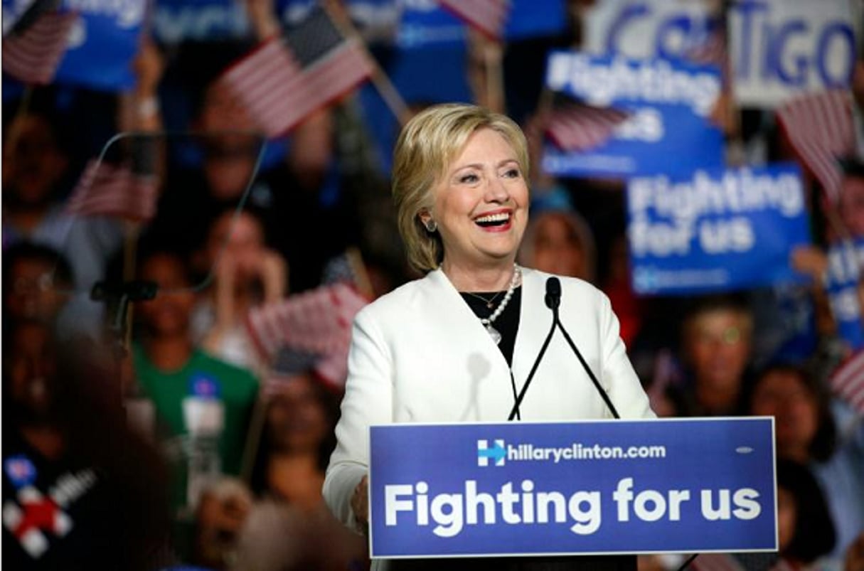 Hillary Clinton à un meeting lors du « Super mardi » le 1er mars février 2016 à Miami © RHONA WISE/AFP