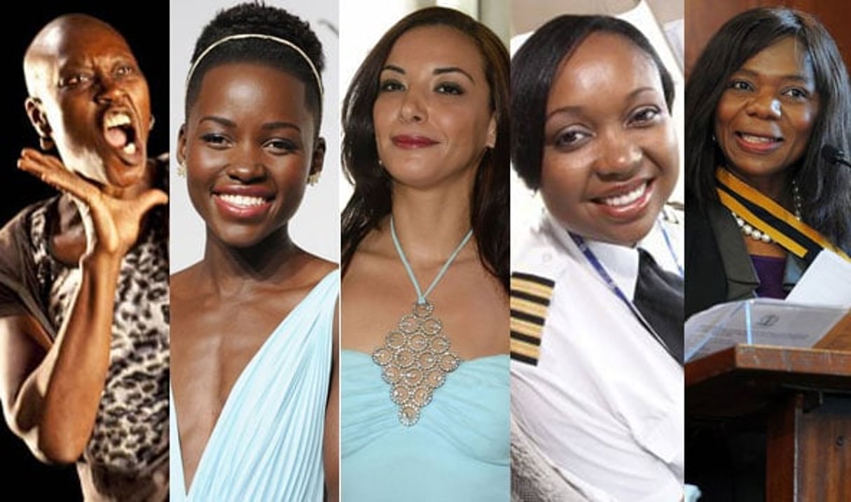 Germaine Acogny, Lupita Nyong’o,  Loubna Abidar, Irène Koki Mutungi et Thuli Madonsela. © Montage J.A.