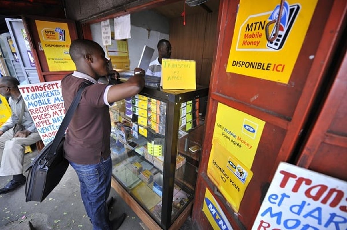 Point de recharge MTN Mobile Money (image d’illustration). © Olivier pour Jeune Afrique