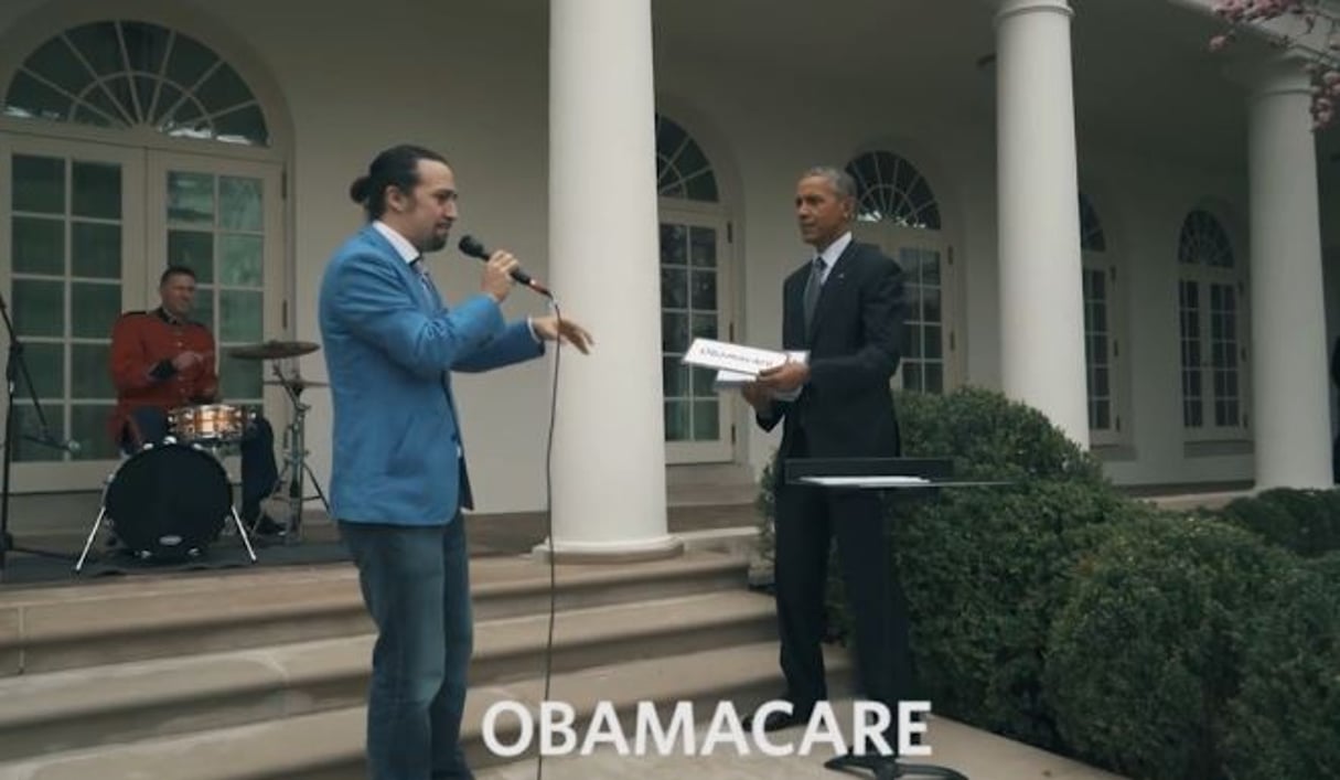 Le rappeur  Lin-Manuel Miranda et Barack Obama. © Capture d’écran.