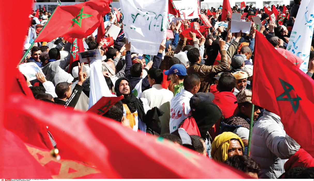 Manifestation anti-Ban Ki-moon,
             
            
à Rabat, le 13 mars. © ABDELJALIL BOUNHAR/AP/SIPA