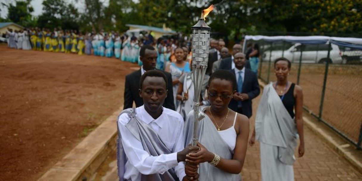 Lors d’une commémoration du génocide rwandais, en 2014 © AFP