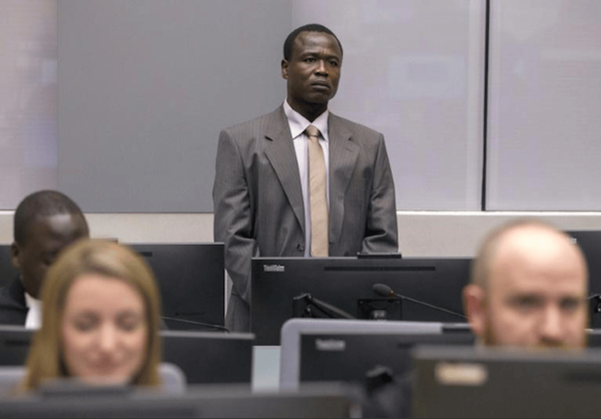 Dominic Owgen, ancien chef de guerre ougandais, lors de son procès devant la cour pénale internationale à La Haye, le 21 janvier 2016. © Michael Kooren/AFP