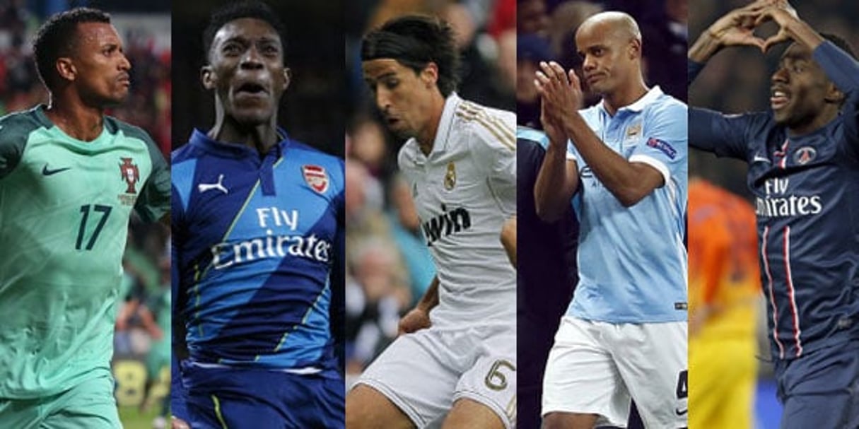 Nani, Danny Walbeck, Sami Khedira, Vincent Kompany et Blaise Matuidi. © AP/SIPA/Montage J.A.