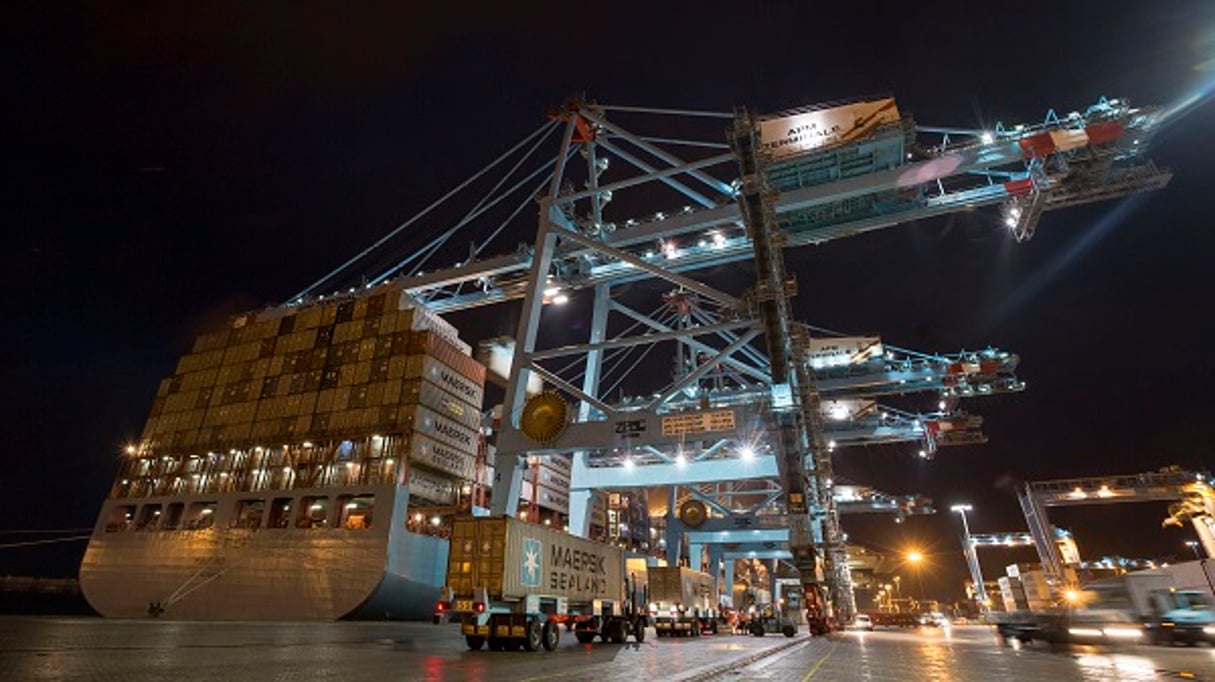 TangerMed a une capacité annuelle de traitement de plus de 9 millions de conteneurs . © APM Terminals