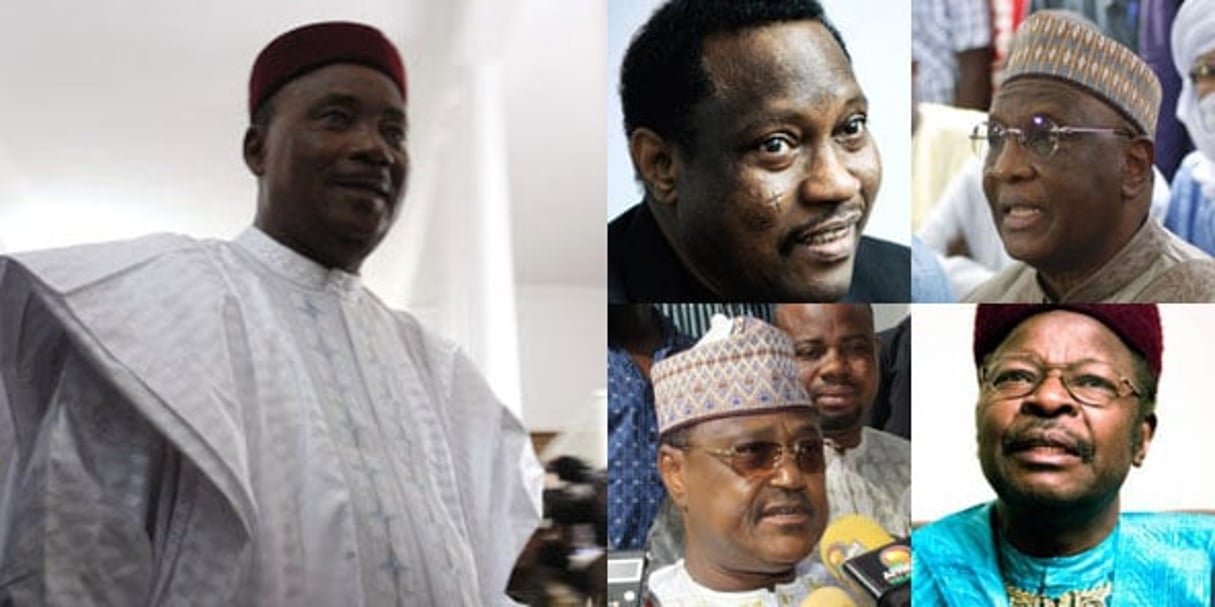 Mahamadou Issoufou, Hama Amadou, Seyni Oumarou, Amadou Boubacar Cissé, Mahamane Ousmane. © AP/SIPA/Gaël Cogné – J.A.