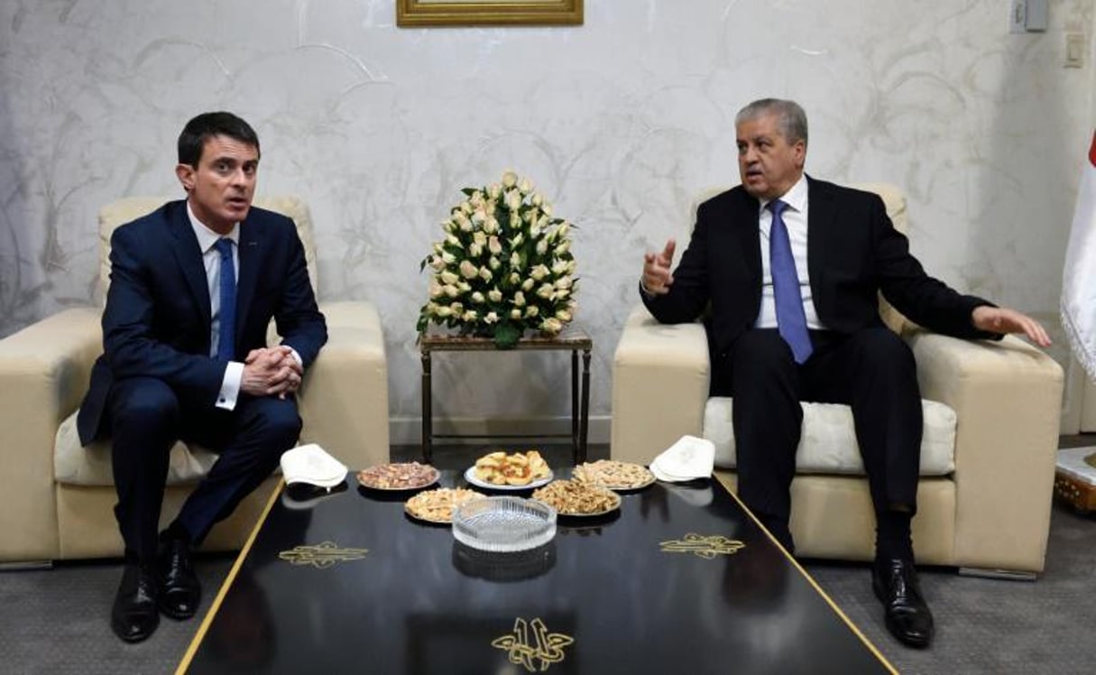 Manuel Valls et Abdelmalek Sellal, le 9 avril 2016 à Alger. © Eric Feferberg/AFP