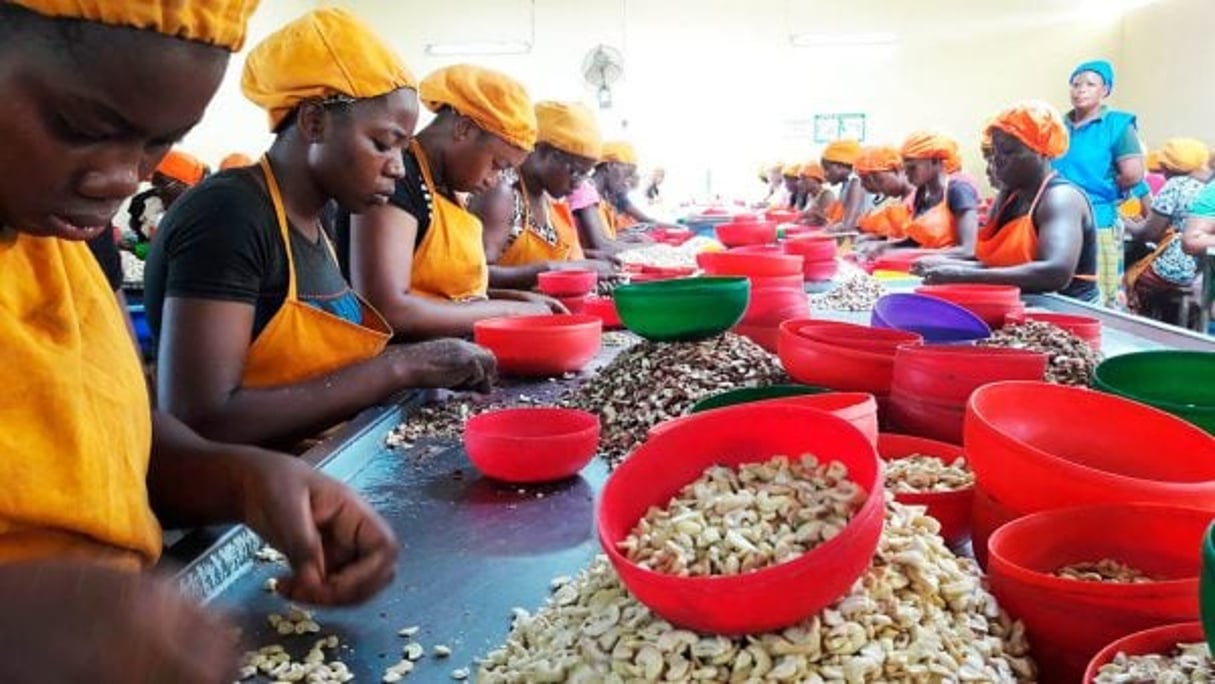 L’unité artisanale de Toumodi, gérée par la coopérative Ekreyo avec l’appui d’Olam, emploie 350 ouvrières. © Julien Clémençot  pour Jeune Afrique
