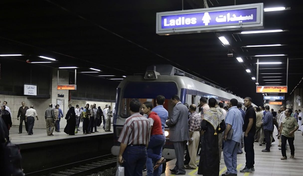 Vue du quai de la station Sadat du métro du Caire, le 17 juin 2015. © Thomas Hartwell/AP/SIPA
