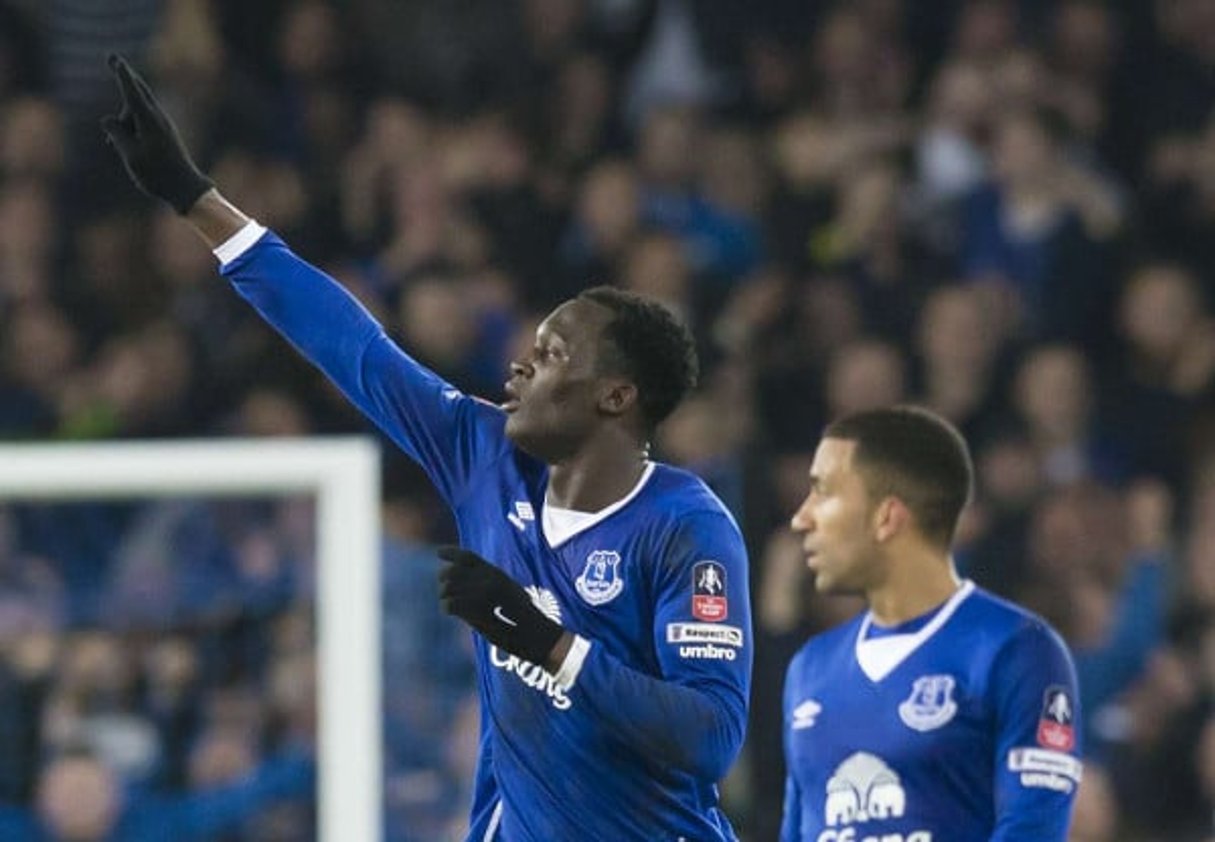 Romelu Lukaku, international belge d’origine congolaise, évoluant à Everton. © Jon Super/AP/SIPA