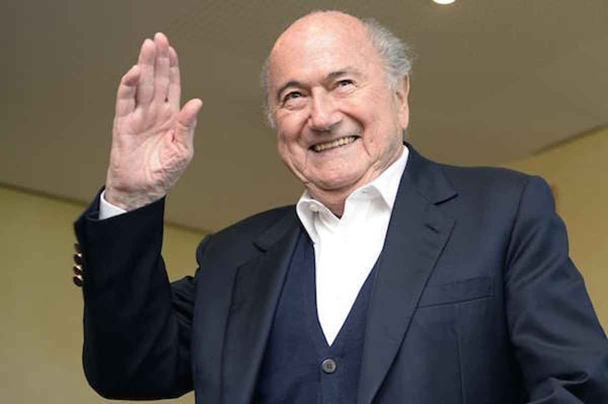 L’ancien patron de la Fifa Sepp Blatter lors de la présentation de son livre « Mission & Passion Football » sorti le 21 avril 2016. © Walter Bieri/AP/SIPA