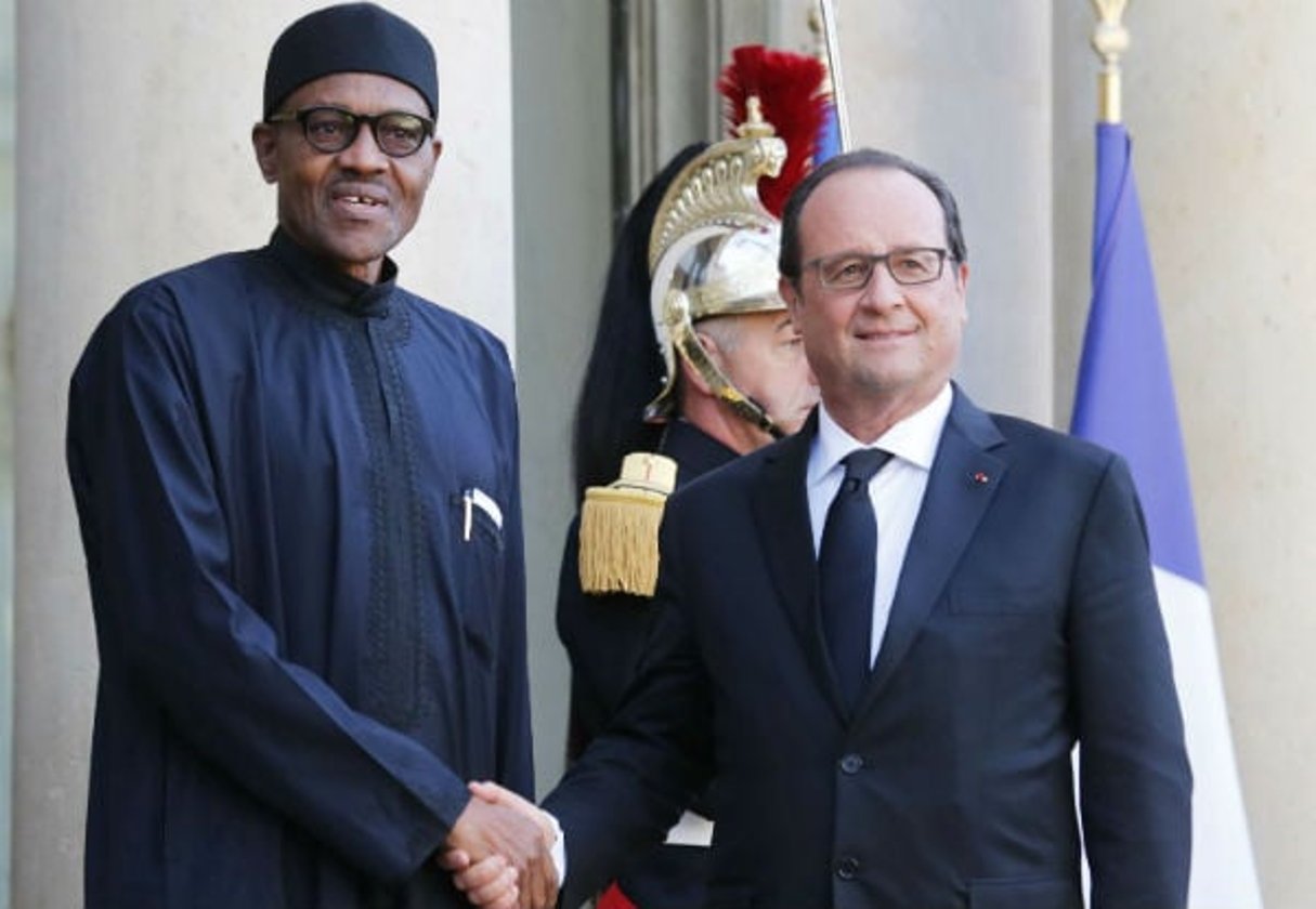 Muhammadu Buhari  et François Hollande à l’Elysée © Jacques Brinon/AP/SIPA