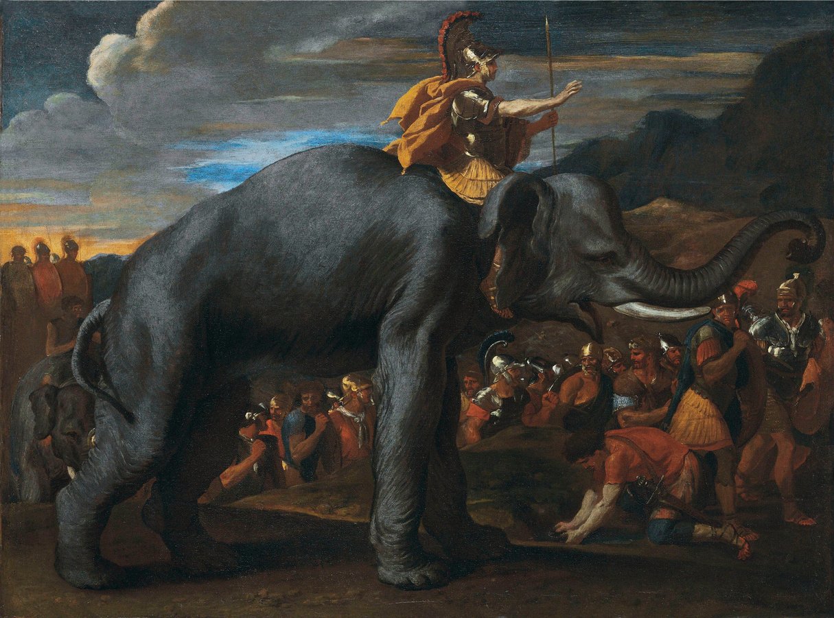 Hannibal traversant les Alpes à dos d’éléphant. © Wikimedia Commons/antiquesandartireland.com