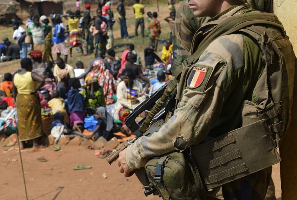 Un soldat français à Boali, à 100 km de Bangui, le 19 janvier 2014. © Eric Feferberg/AFP