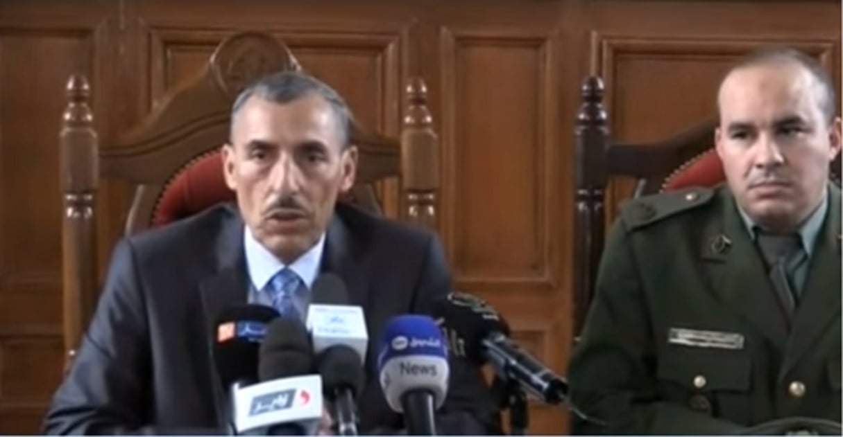 Khaled El Bey, procureur de la République de Sidi M’hamed (Alger) lors d’une conférence de presse (Ennahar TV, 9 juin 2016). © Capture d’écran Youtube/Ennahar TV