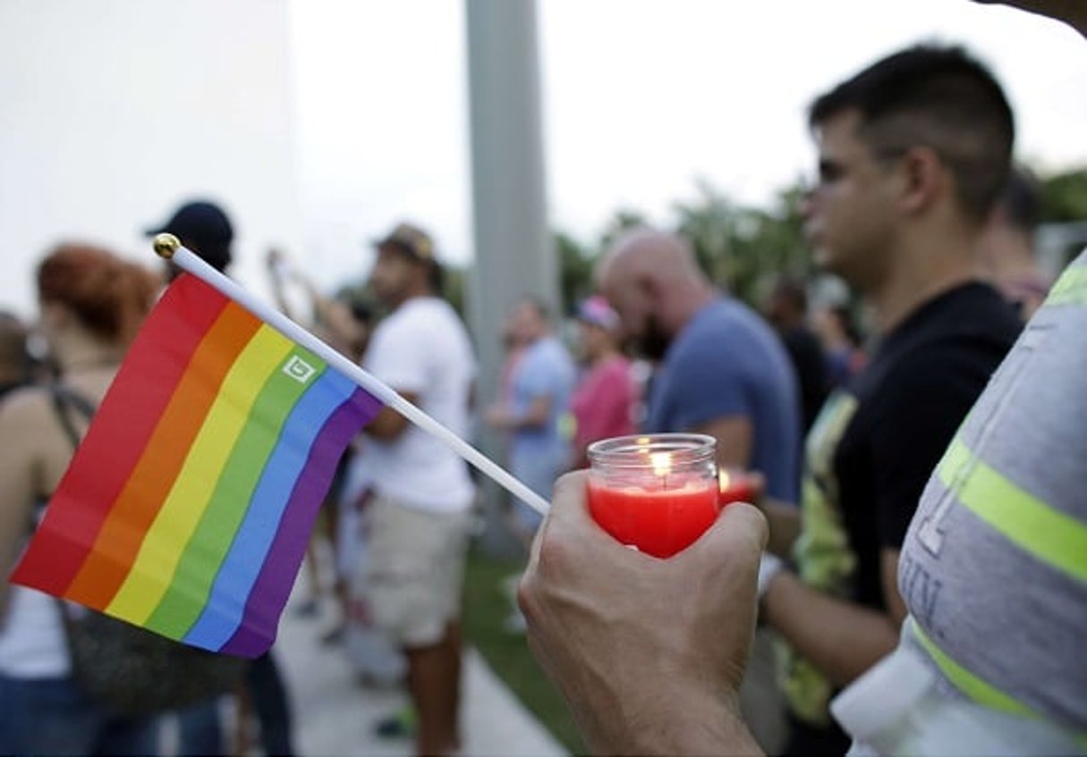 Hommage à Miami aux victimes de l’attentat d’Orlando du 12 juin 2016. © Lynne Sladky/AP/SIPA