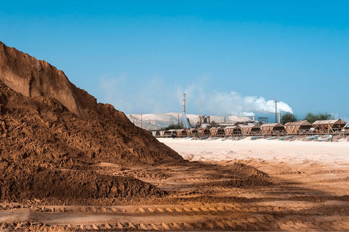 Sur le site minier de Taïba, le gisement de Tobène présente à lui seul des réserves estimées à plus de 60 millions de tonnes de phosphates. © YOURI LENQUETTE POUR J.A.