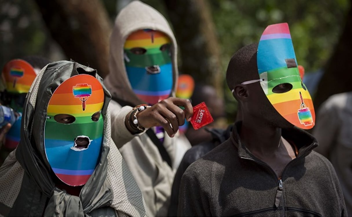 Des homosexuels kényans manifestent contre le durcissement des lois anti-gay au Kenya et en Ouganda, le 10 février 2014. Photo d’illustration. © Ben Curtis/AP/SIPA