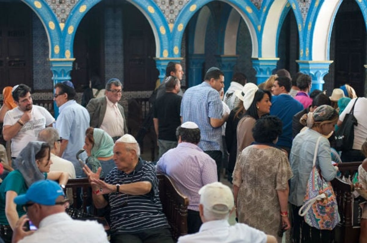 Pèlerins juifs dans la synagogue de la Ghriba, en Tunisie (image d’illustration). © Aimen Zine/AP/SIPA