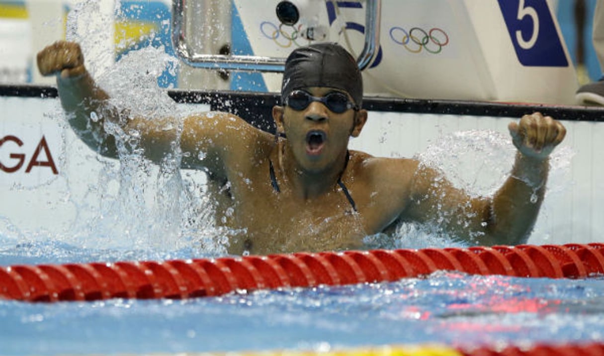 Christian Nassif, a représenté la Centrafrique aux Jeux olympiques de Londres en nage libre. © Matt Slocum/AP/SIPA