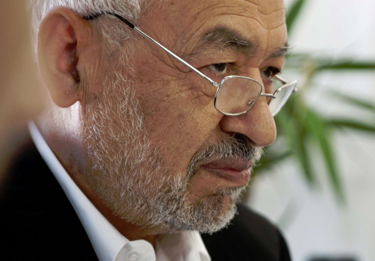 Rached Ghannouchi, leader historique du parti Ennahdha. © Benjamin Girette/AP/SIPA