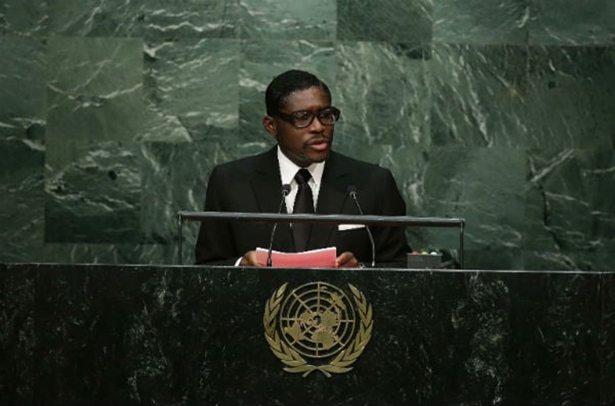 Teodorin Obiang, le 30 septembre 2015 au siège des Nations Unies. © Frank Franklin II/AP/SIPA