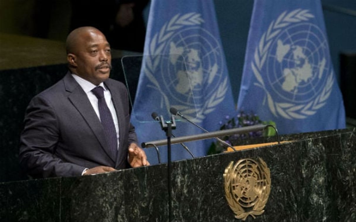 Joseph Kabila, le président de la RD Congo à Paris, le 22 Avril 2016. © Mary Altaffer/AP/SIPA