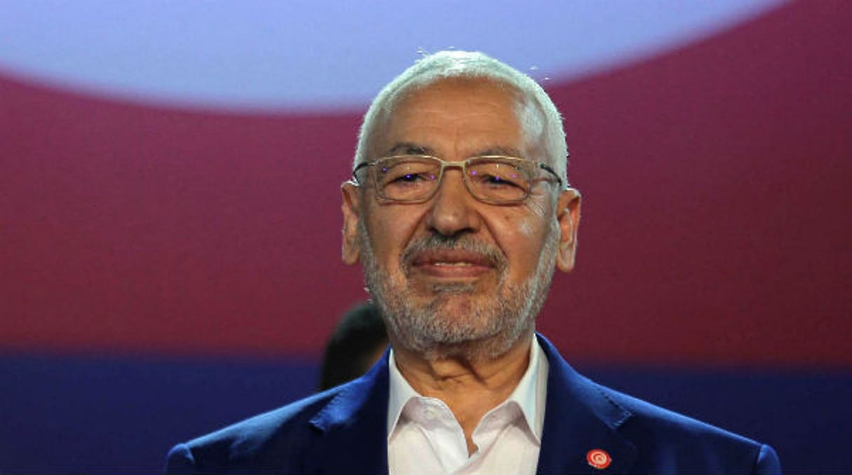 Rachid Ghannouchi, le leader du Parti Ennahdha lors de la 10eme assemblée générale du parti islamiste, le 20 mai 2016 à Tunis. © Hassene Dridi/AP/SIPA