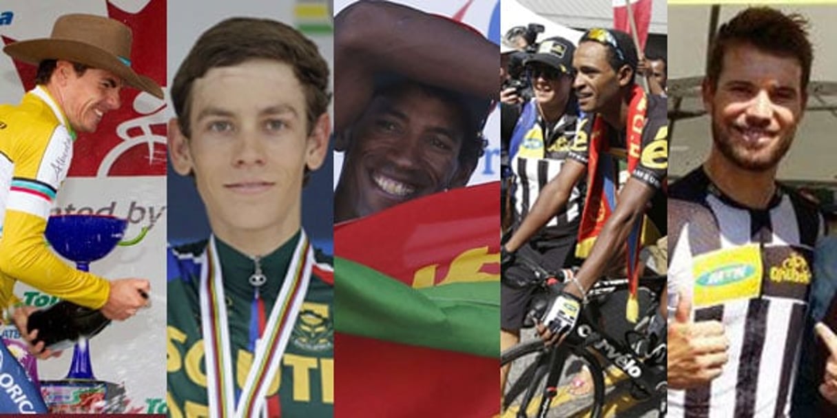 Daryl Impey, Louis Meintjes, Daniel Teklehaimanot, Natnael Berhane, Reinardt Janse van Rensburg, coureurs africains du Tour de France 2016. © AP/SIPA/Montage J.A.