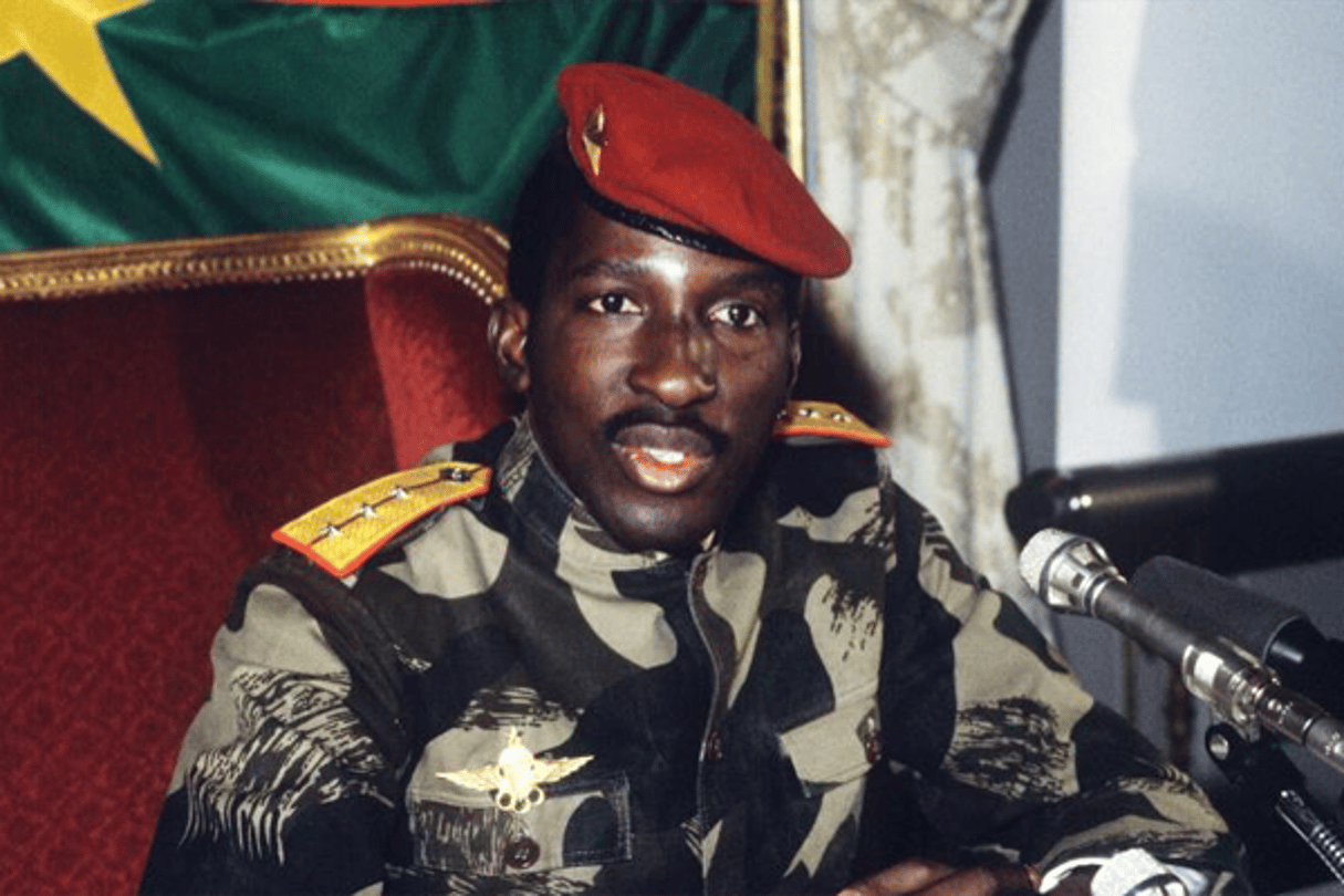 Thomas Sankara, ex-président du Burkina Faso, le 7 février 1986 à Paris. © Pascal George/AFP
