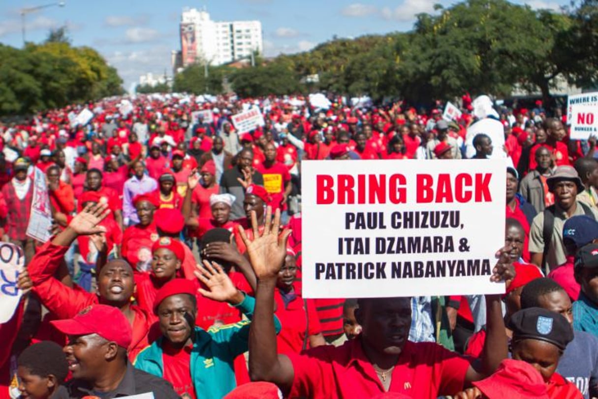 Une manifestation contre le gouvernement du Zimbabwe le 28 mai 2016 à Bulawayo. © AFP