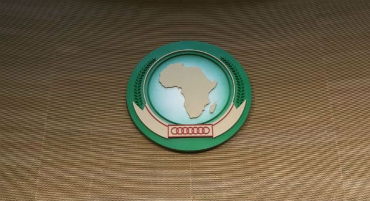 Le logo de l’Union Africaine. © Evan Vucci/AP/SIPA