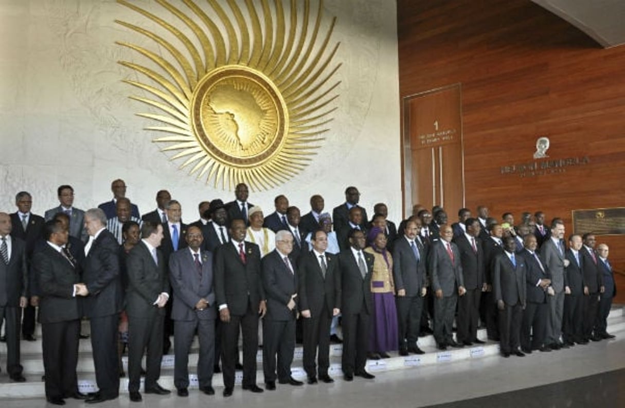 Les chefs d’État africains lors du sommet annuel de l’Union africaine, le 30 janvier 2015 à Addis-Abeba. © Elias Asmare/AP/SIPA