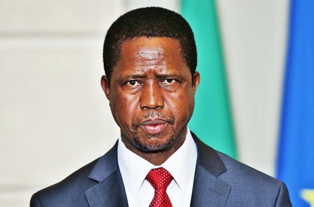 Le président zambien Edgar Lungu, à Paris, le 8 février 2016. © Philippe Wojazer/AP/SIPA