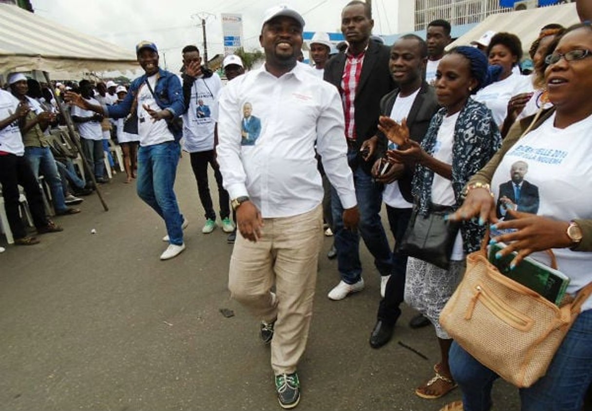 Gérard Ella Nguema lors de l’ouverture de sa campagne à Libreville. © Compte facebook
