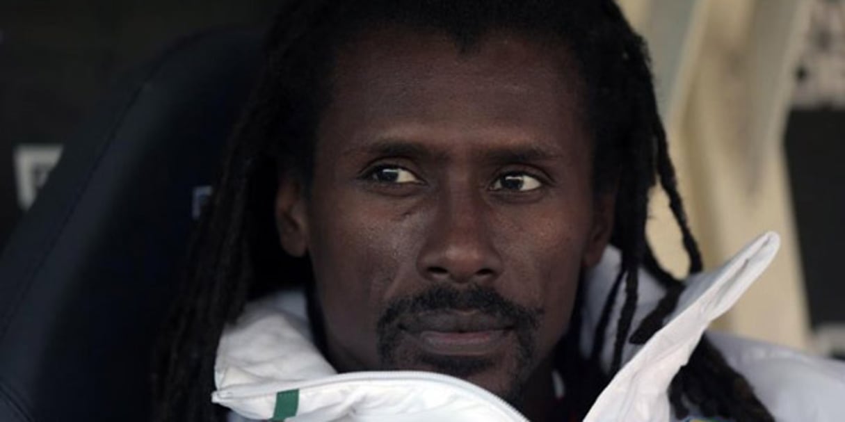 Aliou Cissé, le sélectionneur de l’équipe nationale de football du Sénégal, les Lions de la Teranga. © Juan Mabromata, AFP