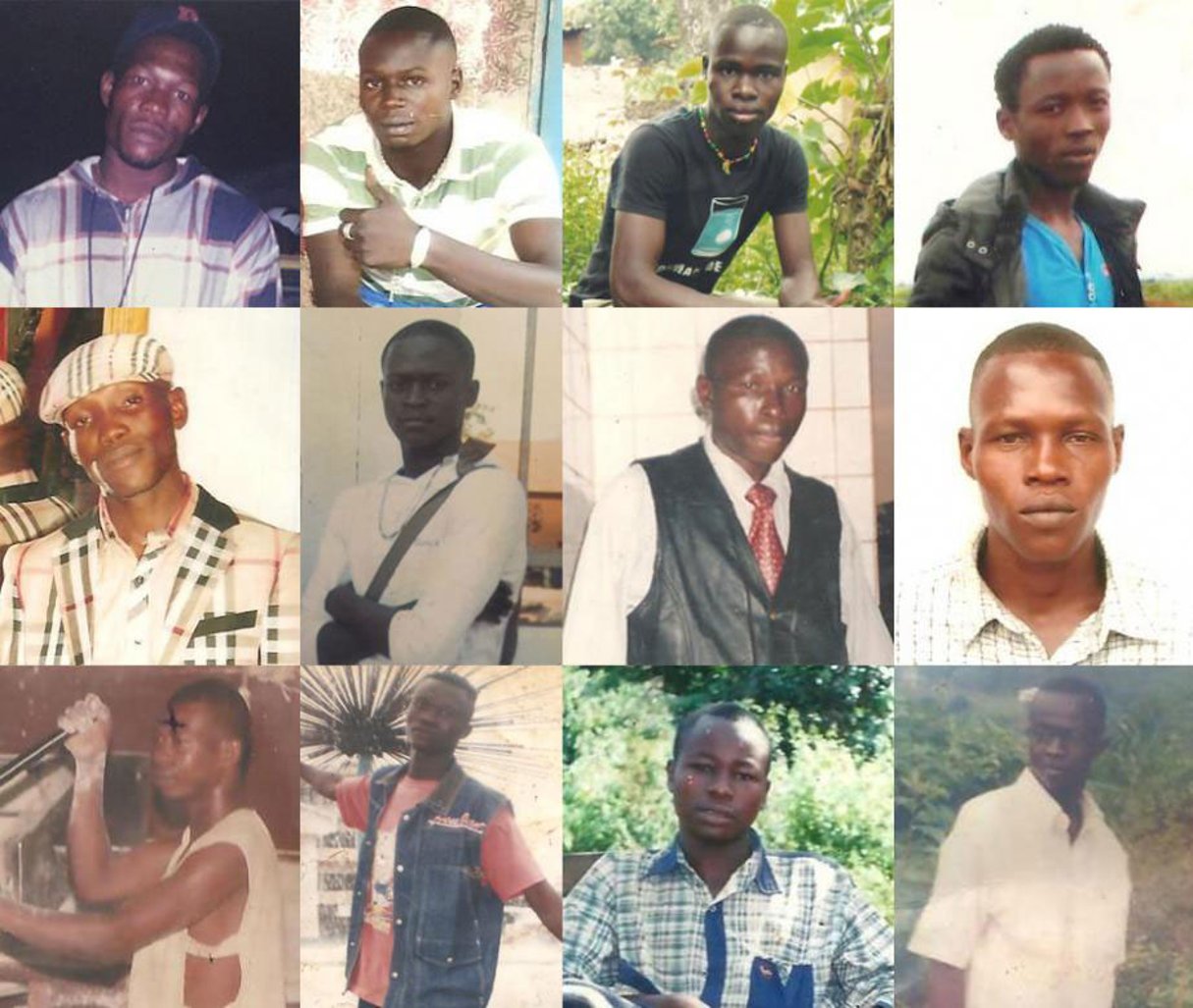 Photos de huit des douze victimes de l’OCRB. © Human Right Watch