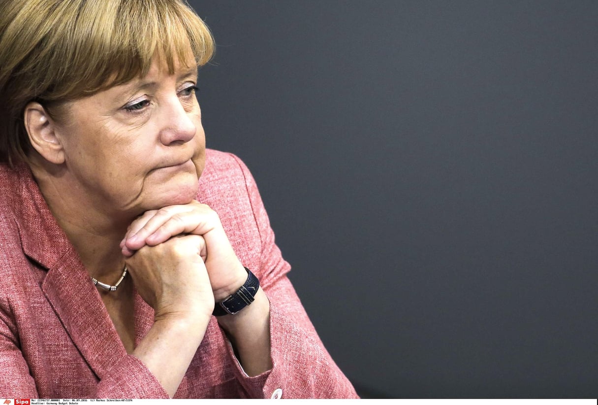 Angela Merkel, à Berlin, le 6 septembre. © Markus Schreiber/AP/SIPA