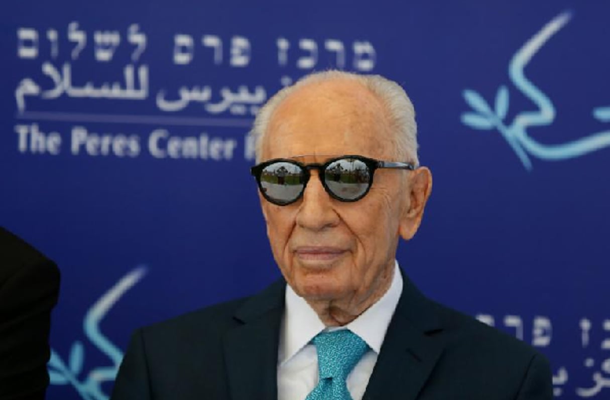 Shimon Peres le 9 mai 2016 à Herzlyia près de Tel Aviv. © AHMAD GHARABLI/AFP