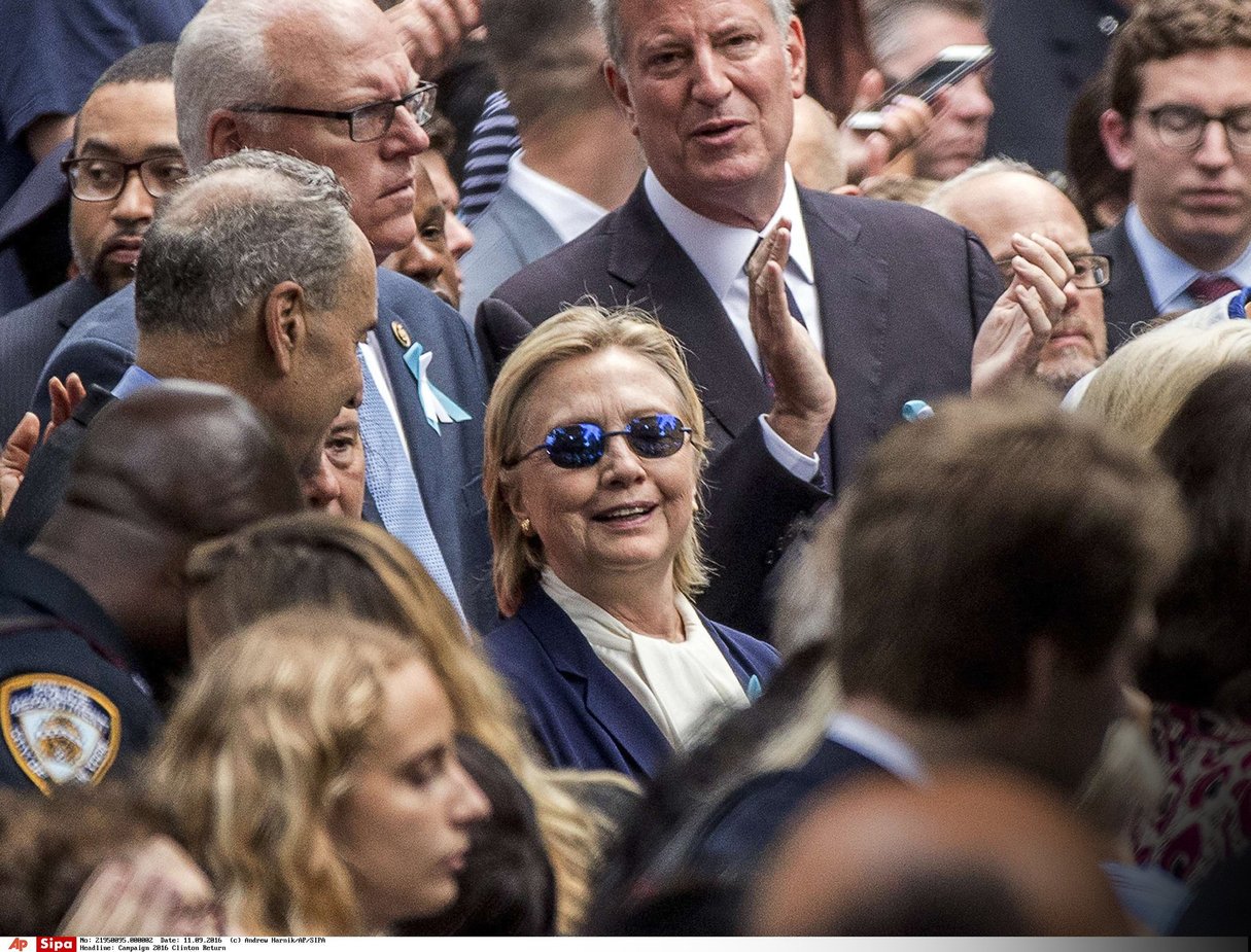 Hillary Clinton, lors des commémorations du 11 Septembre, à New York. © Andrew Harnik/AP/SIPA