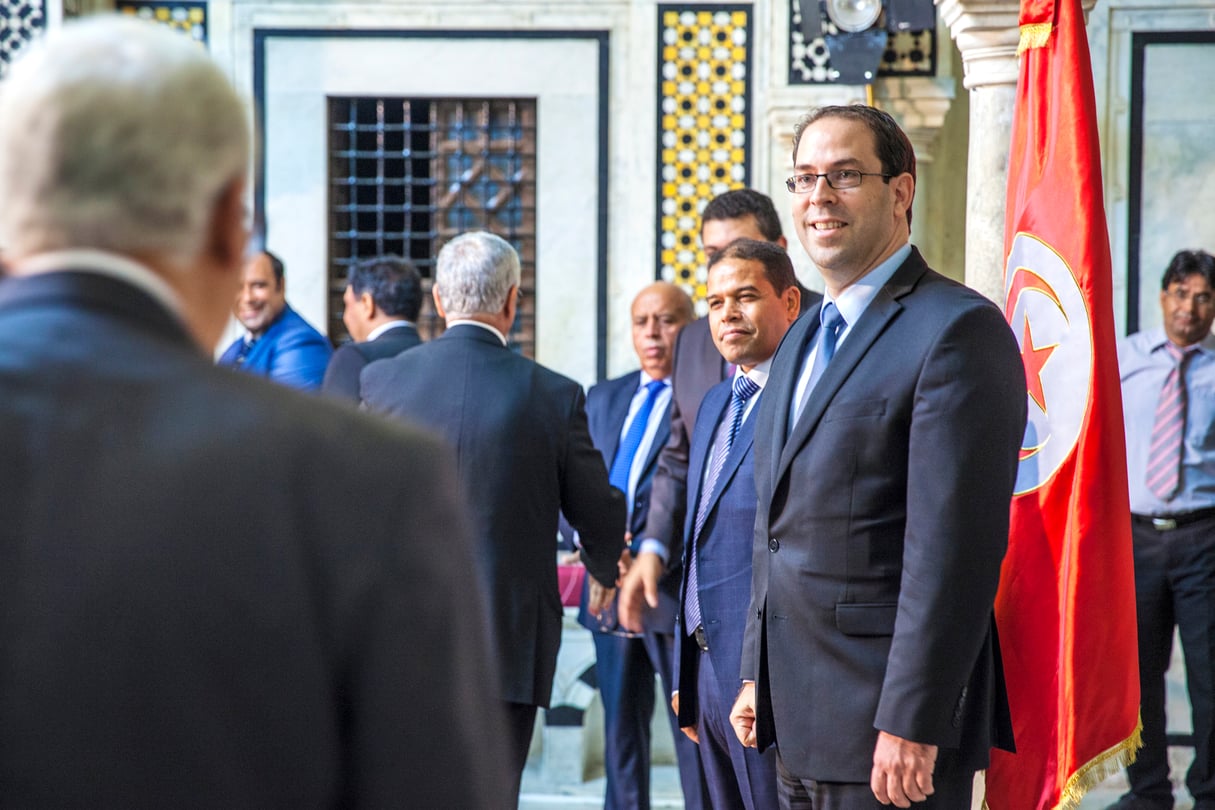 Youssef Chahed au palais du gouvernement, place de la Kasbah, à Tunis, le 14 septembre. © Ons abid pour ja